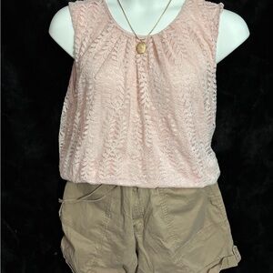 Liz Claiborne Pink Lace Tank Top